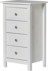 Biela vysoká komoda z borovicového dreva 46x80 cm Berna – Marckeric