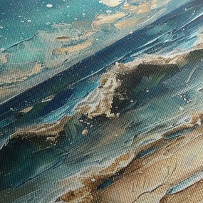 Obraz - Maľba mora (s hodinami) (90x30 cm)