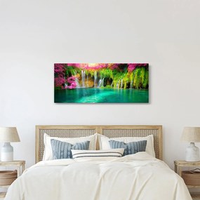 Obraz - Vodopád, Plitvické jazerá, Chorvátsko (120x50 cm)