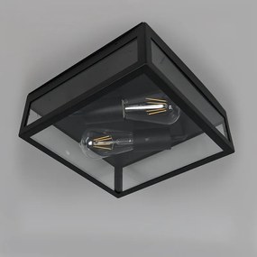 Priemyselné vonkajšie stropné svietidlo čierne 2-svetlo - Rotterdam