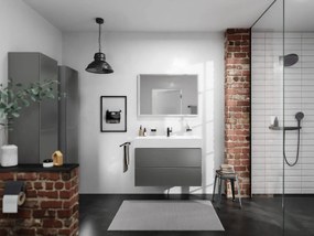 Hansgrohe Rainfinity, nástenná prípojka hadice Porter 500 a polička ĽAVÁ, čierna matná, HAN-26843670
