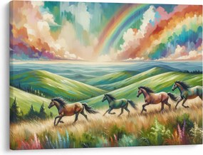 Obraz – Kone cválajúce krajinou (70x50 cm)