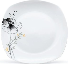 ARÔME HOME ELEMENTS Porcelánová súprava tanierov, 18 kusov, Čierny mak