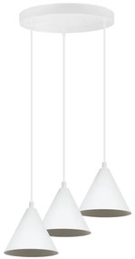 Závesné svietidlo Soho, 3x biele kovové tienidlo, (fi 14cm), o