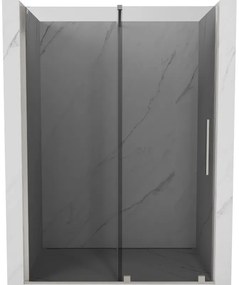 Mexen Velar, posuvné sprchové dvere do otvoru 140 cm, 8mm šedé sklo, brúsená oceľ, 871-140-000-41-97