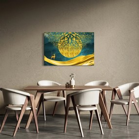 Obraz - Abstrakcia, Zlatá krajina (90x60 cm)