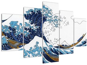 Obraz - Japonská kresba, vlny (150x105 cm)