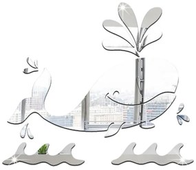 Veselá Stena Samolepiace zrkadlové dekorácie Veľryba