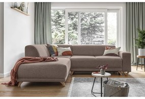 Hnedá rozkladacia/s úložným priestorom rohová pohovka (ľavý roh/do L) Classy Sophie – Miuform