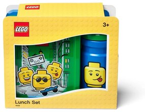 Set zeleno-modrého desiatového boxu a fľaše na pitie LEGO® Iconic