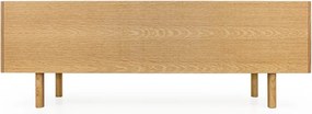 Čierny/prírodný TV stolík v dekore duba 175x60 cm Porto - Woodman