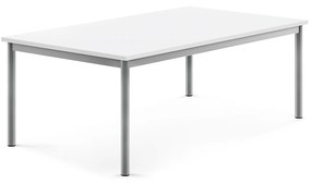 Stôl BORÅS, 1400x800x500 mm, laminát - biela, strieborná