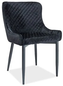 Jedálenská stolička  COLIN B VELVET Farba: Čierna