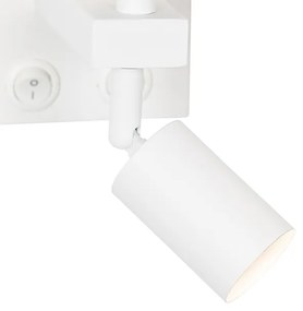 Moderné nástenné svietidlo biele s lampou na čítanie - Brescia