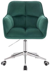 LuxuryForm DESIGN Kreslo AMALFI VELUR na striebornej podstave s kolieskami - zelené