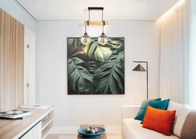 BERGE Sklenená LED závesná lampa Beam 2xE27 - okrúhle horizontálne pruhy