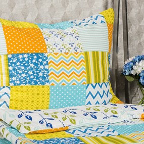 4Home Krepové obliečky Patchwork blue, 140 x 200 cm, 70 x 90 cm, 140 x 200 cm, 70 x 90 cm