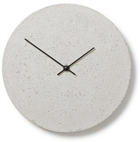 Nástenné betónové hodiny CLOCKIES, 29cm, okrúhle, biele