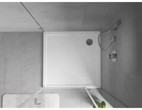 Mexen Flow, štvorcová sprchová vanička, slim, 80 x 80 cm, biela lesklá, 46S108080