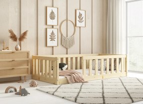 Detská posteľ BELLA SIMA 160x80 Montessori z masívu – prírodná borovica