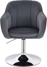 LuxuryForm DESIGN Stolička AVOLA VELUR na striebornom tanieri - tmavo šedá