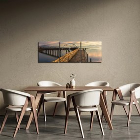 Obraz - Na brehu jazera Obersee (s hodinami) (90x30 cm)