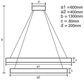 LED Stmievateľný luster na lanku LED/80W/230V 3000-6500K + diaľkové ovládanie