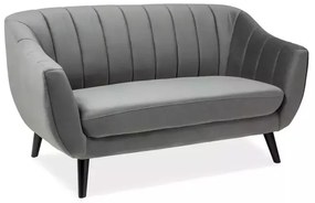 Pohovka Elite Velvet, dvojsedačka, sivá
