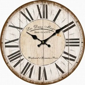 Drevené nástenné hodiny Les Deux, pr. 34 cm
