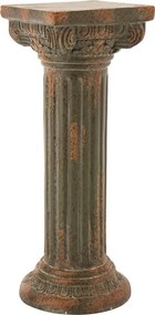 Hnedo-zlatý dekoračný podstavec pod kvety s ornamentmi - 12*12*16 cm