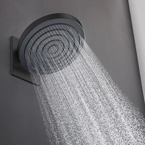 HANSGROHE Pulsify S horná sprcha 2jet EcoSmart s nástenným pripojením, priemer 260 mm, matná čierna, 24151670