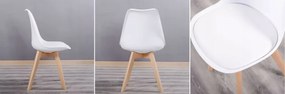 Bestent Jedálenské stoličky 4ks bielo-šedé škandinávsky štýl Basic