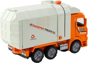 LEAN Toys Svetlá mestského smetiarskeho auta Zvuky oranžová