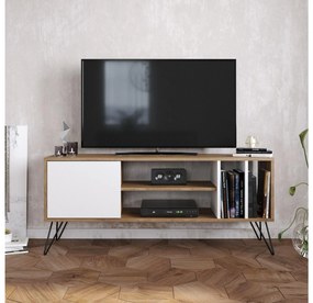TV stolík/skrinka Mistique 140 (orech + čierna + biela) . Vlastná spoľahlivá doprava až k Vám domov. 1102364