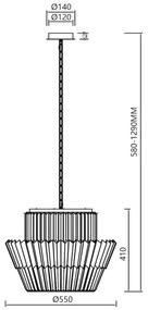 Luster na reťazi DONNA 12xE14/40W/230V pr. 55 cm matný chróm