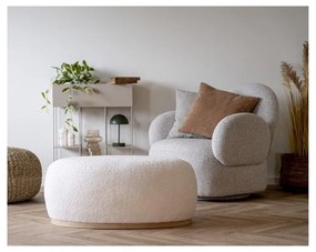 Biely taburet z textílie buklé Manhattan – House Nordic