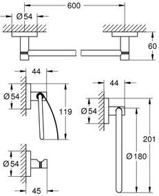 Grohe Essentials - Sada doplnkov do kúpeľne 4 v 1, chróm 40776001