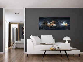 Obraz - Vesmír s hmlovinou (120x50 cm)