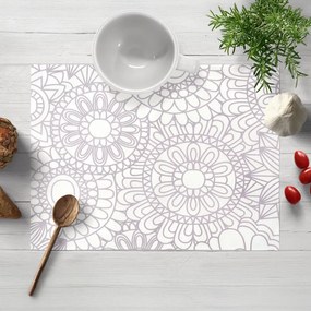 Biante Bavlnené prestieranie na stôl Sandra SA-365 Sivé mandaly na bielom 30x40 cm
