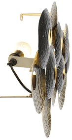 Art Deco orientálna nástenná lampa starožitné zlato 3-svetlo - Balla