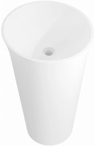 Mexen Nilda, voľnestojace umývadlo z konglomerátu 52x52x86 cm, biela matná, 26555200