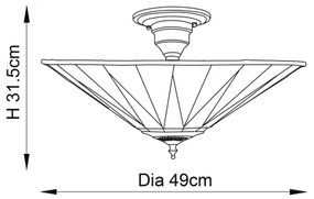 Endon 64043 - Prisadený luster Tiffany DARK STAR 3xE27/60W/230V pr. 49 cm