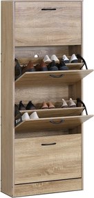 Skrinka na topánky s priehradkami G1018 OAK, dub, 4 poschodia