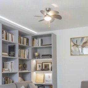 ZEVENTI - Stropný ventilátor FAMARA 1xE14/60W/230V šedá