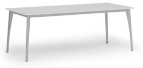 Rokovací stôl PRIMO OMEGA, 2000 x 900 mm, sivá podnož, biela