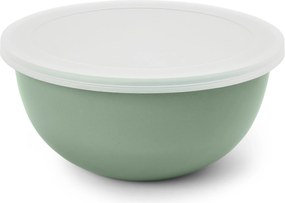 Smaltovaná misa s vekom na servírovanie a prípravu pokrmov