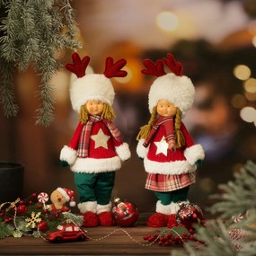 Vianočná dekoratívna bábika červená