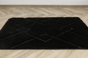 Kúpeľňový koberček Moreno čierny, kosoštvorce