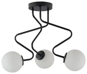 Luster na tyči ZIGZAG 3xG9/12W/230V čierna