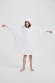 Deka s rukávmi HOODIE biela